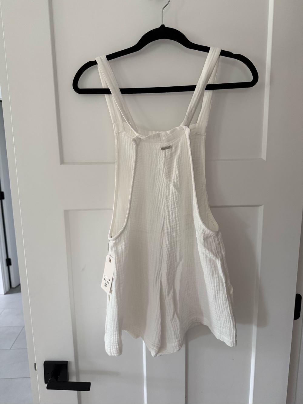 Billabong White Textured Romper Overalls - Picture 2 of 3